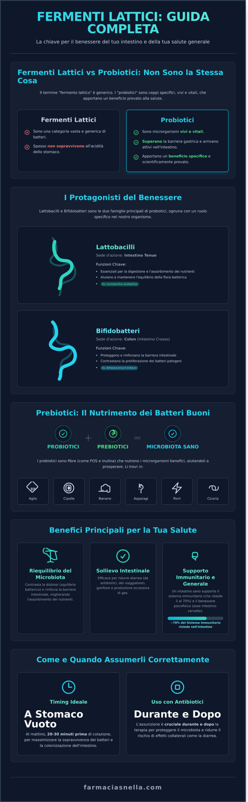 Fermenti Lattici: A Cosa Servono? Guida Completa ai Benefici - Infographic