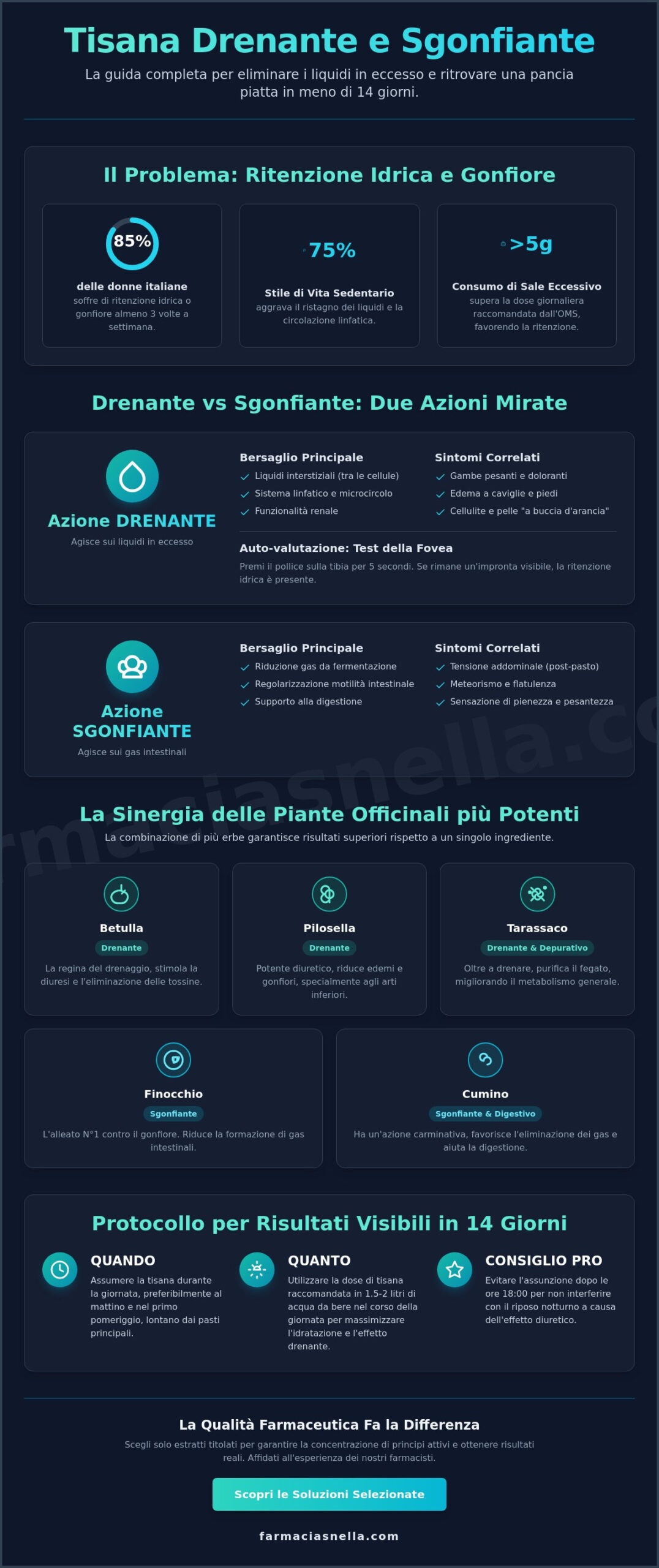 Tisana drenante e sgonfiante: Guida Completa 2026 alla Scelta e all’Uso